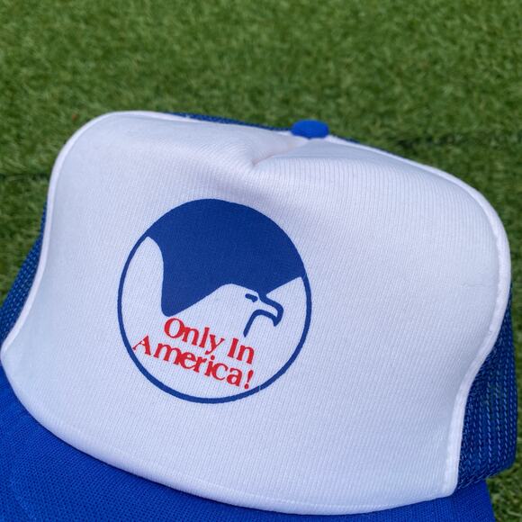 Only in America 1990's Vintage Trucker Snapback Hat - Picture 2 of 5